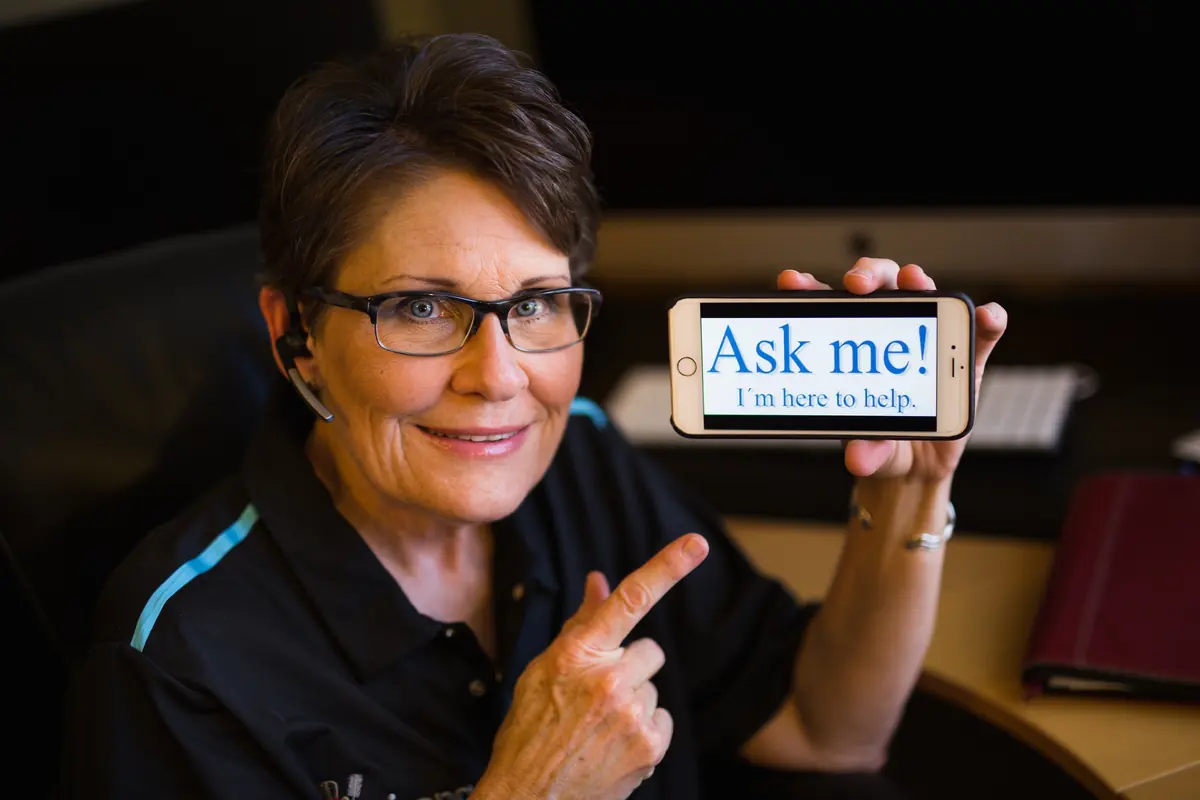 Becky Derendal, CEO of Arizona Chimney & Air Ducts, at her desk