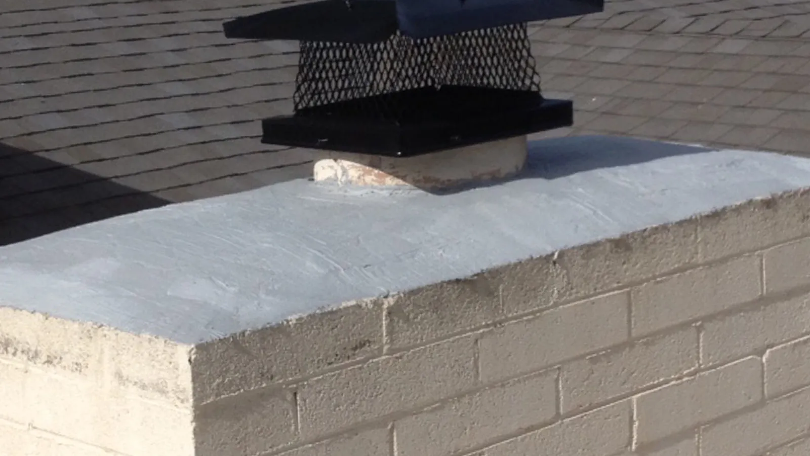 The same chimney crown after an elastomeric waterproof seal