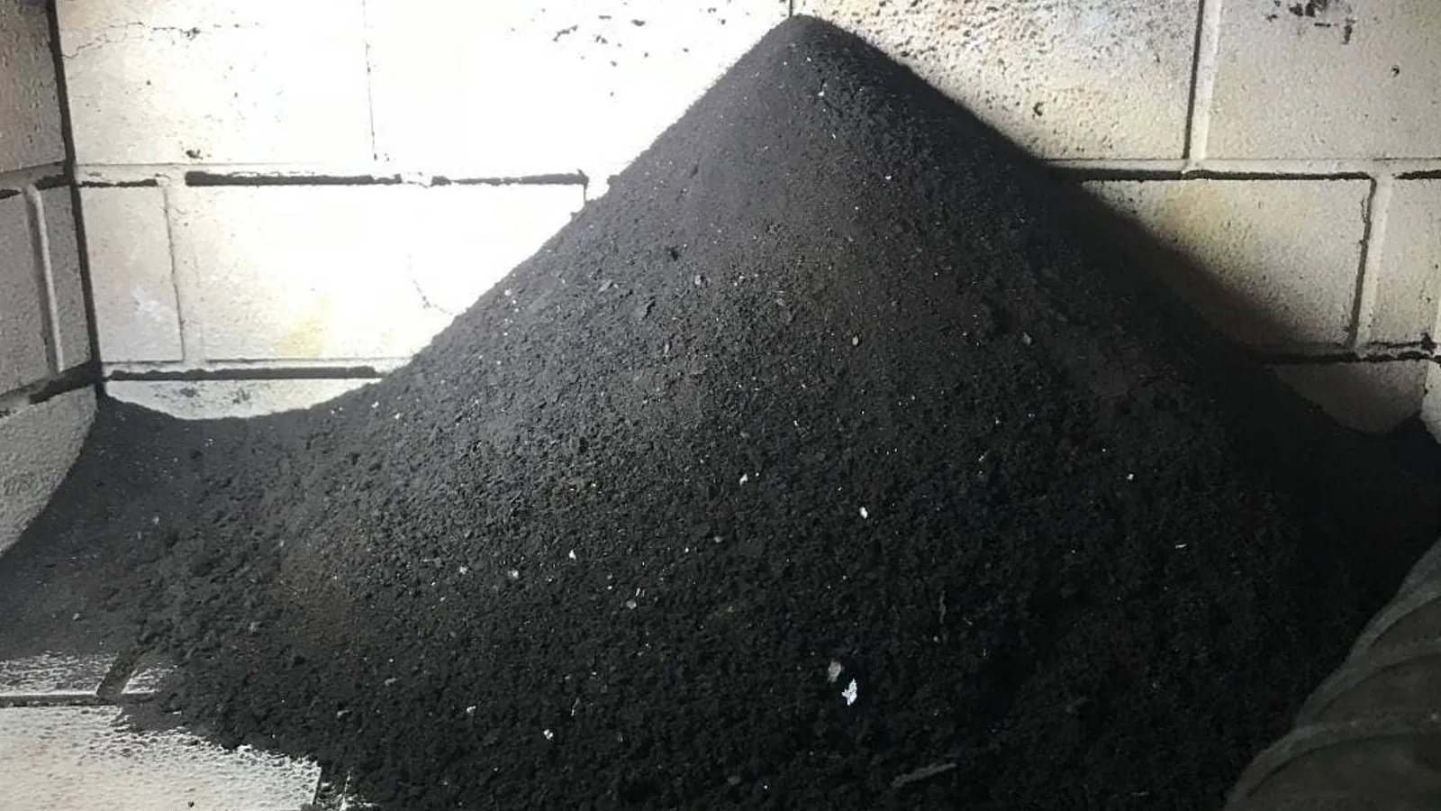 Pile of creosote and soot swept from a chimney